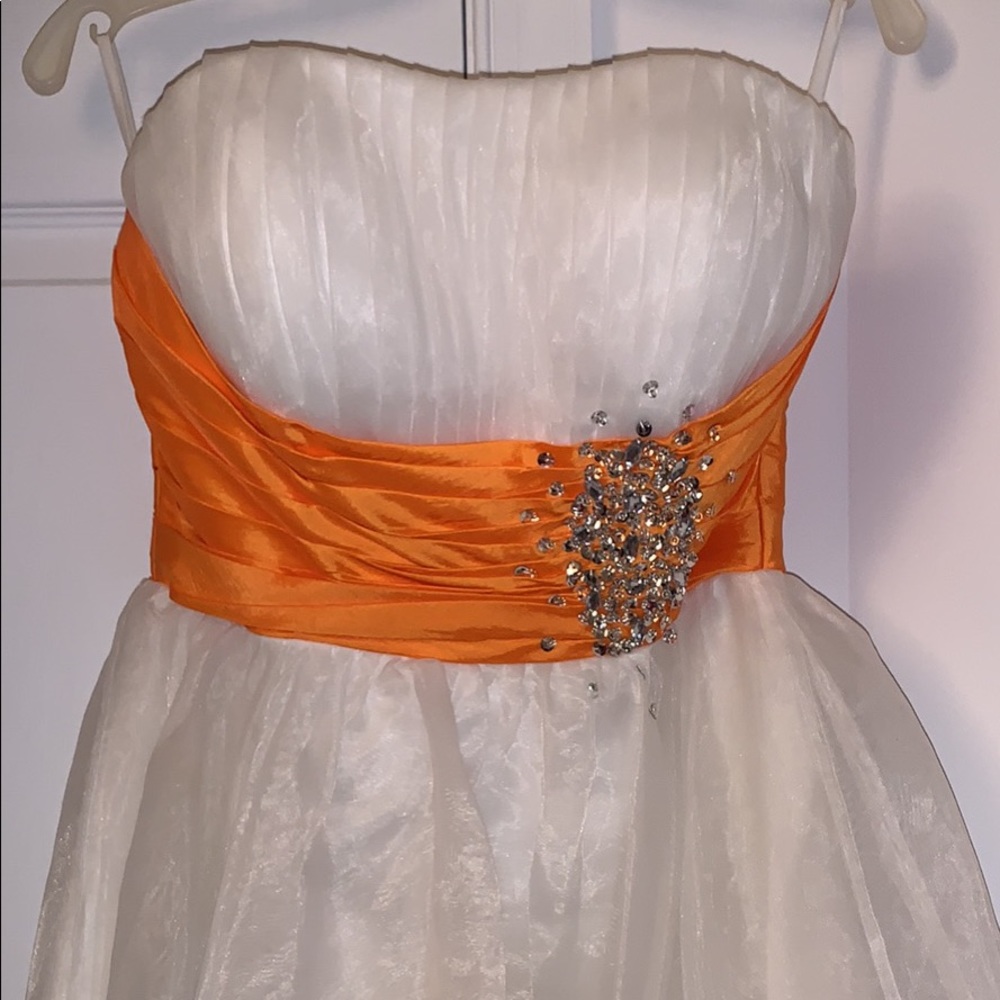 Formal Dress - Ivory/Tangerine